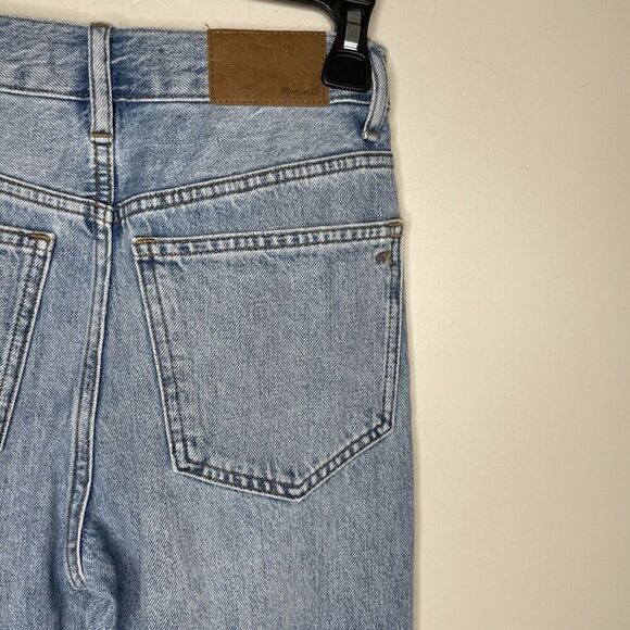 MADEWELL Jeans Women 23 The 90s Straight NEW Revoir Wash Raw Hem Cotton NO647 - Picture 10 of 16